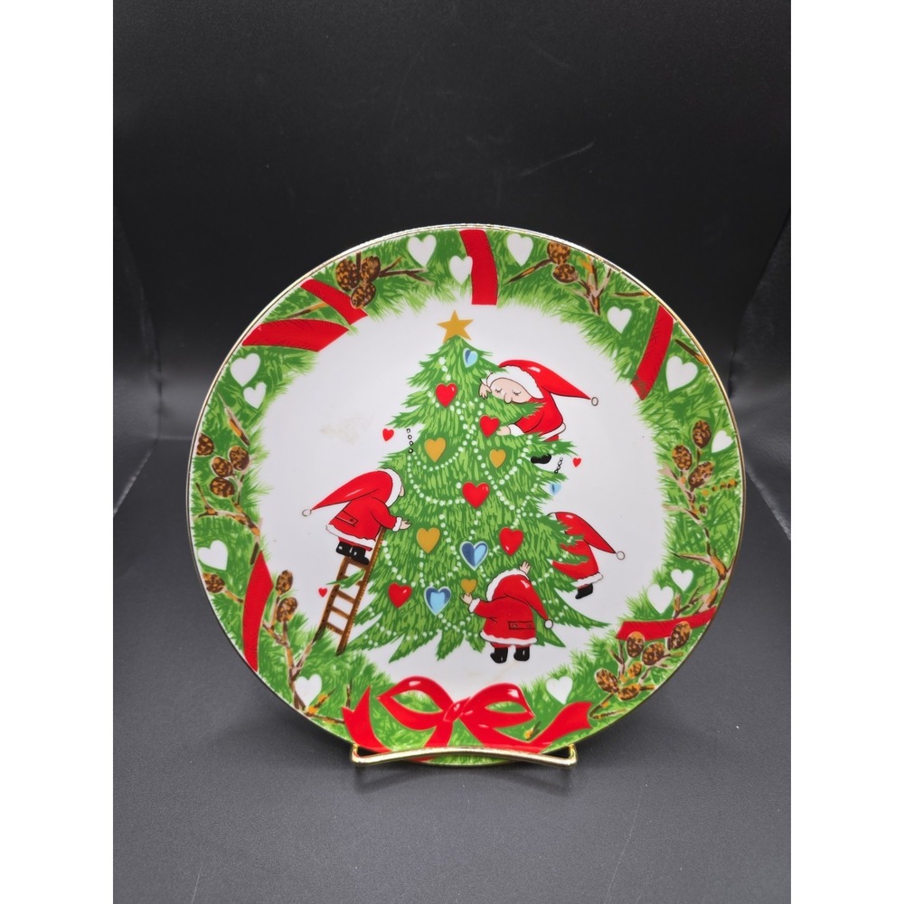 Santa's Elves Christmas Collectors Plate Made in Japan